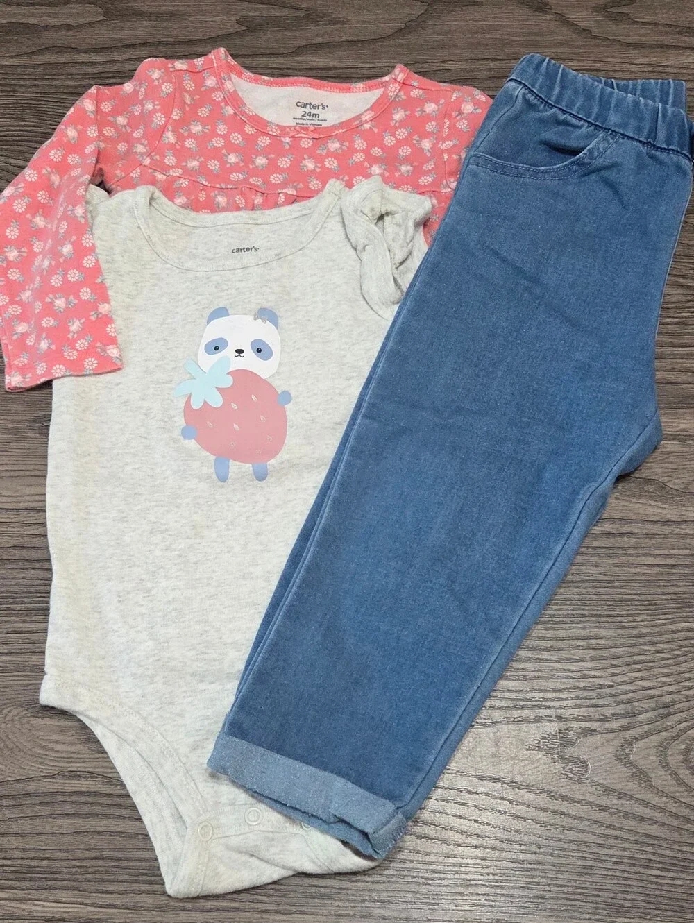24mo Carter's Baby Girls Mixed Outfit Bundle & Pj Set  - Gray, Pink, Aqua, Plum